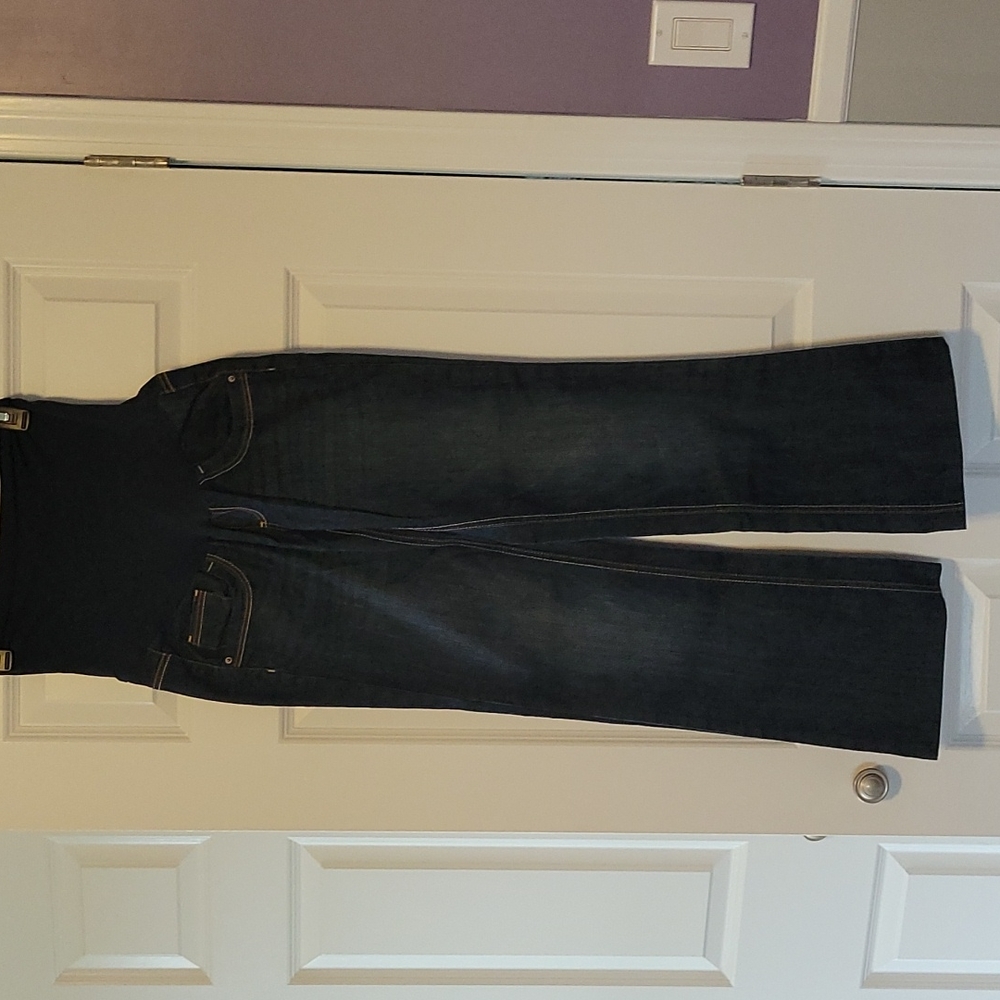 Oh Baby dark wash straight maternity jeans